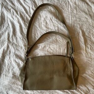 Italian Leather Shoulder Bag with Detachable Straps